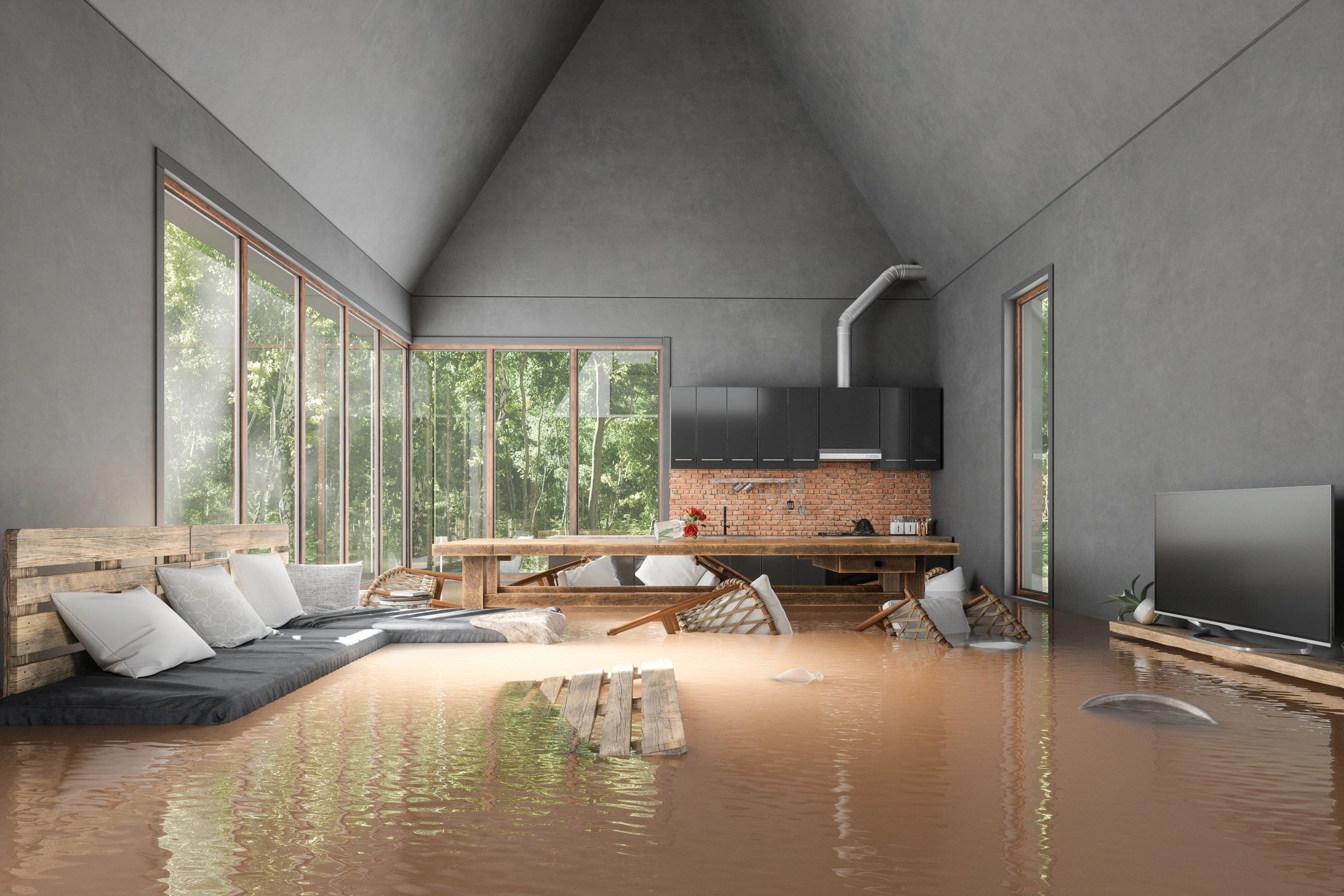 Insurance claim paperwork and documentation for water damage